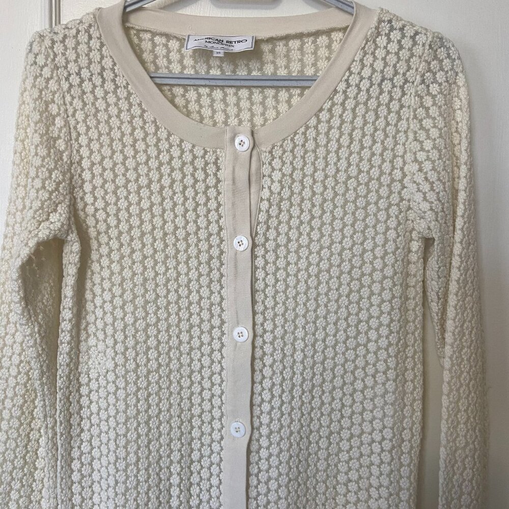 RARE Daisy lace cardigan Sweater - size 4 - Paris Boho Chic, Fairy, Festival